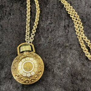 Vintage Avon Gold Pendant Perfume Bottle Necklace